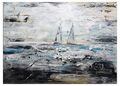 BURGSTALLER Nordsee Bild Gemälde Boote abstrakte Malerei Leinwand grau Acrylbild