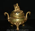 8.8 " China Copper Gilt Dynasty longevity God Shouxing Peach 2 Ear Censer