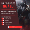 EUW NA Unranked • LoL League of Legends • Fresh Acc Smurf Lvl 30+ • Champs Skins