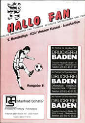II. BL 84/85 KSV Hessen Kassel - Fortuna Köln, HALLO FAN