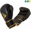 Adidas Kinder Boxhandschuhe Hybrid 80 Schwarz/Gold Boxen Kickboxen 4 6 8 oz Kids