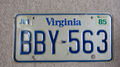 USA Nummernschild Virginia original / gebraucht 1985