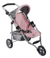 Bayer Chic 2000 - 61215 - Puppenbuggy Lola, Jogging-Buggy, Puppenwagen grau/pink