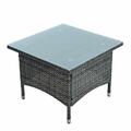 Beistelltisch Tisch Polyrattan Gartentisch Rattan Balkontisch Anthrazit-Grau