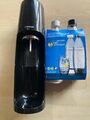 Sodastream Spirit Schwarz Trinkwassersprudler + 2 neue Flaschen schwarzer Wasser