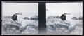 Weiblich Landschaft Felsig Foto Negative c1920 Platte De Verre Vintage Stereo