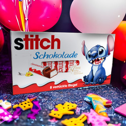 3x Aufkleber für Kinderschokolade | Motiv: Stitch [100.219]