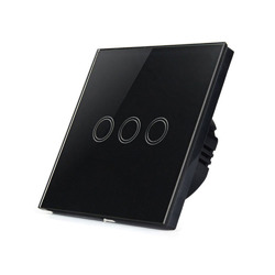 Glas Touch Lichtschalter Ausschalter Schalter mit LED Anzeige Weiß Schwarz Grau