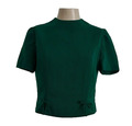 Vintage 90s Leichtes Grünes Kurzarm Top Bluse Green Top Classic Basic Damen XS