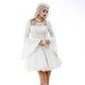 DARK IN LOVE Snow White Dress Weißes Gothic Kleid Samt Stretch Spitze Barock