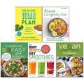 28-Day Vegan, Vegan Longevity, Vegetarian 5:2, Body Reset Diet 4 Books Set NEW
