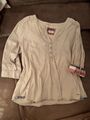 Tom Tailor Shirt Bluse Hemdbluse beige 3/4 Arm Damen Gr. 40/42