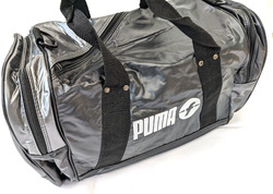 Puma Seesack Vintage silbergrau schwarz große Reisetasche 90er Jahre für alle Fitness