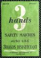 Streichholzschachtel Etikett Sicherheitsstreichhölzer 3 Hände Desinfektionsmittel ML612