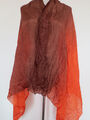 85 x 160  großer Schal Stola reine Seide Farbverlauf braun rost-orange
