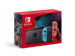 Nintendo Switch 32GB Spielkonsole - Neon-Rot/Blau + 2 Controller WIE NEU