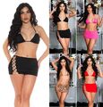 Koucla Gogo 2 tl.Set Top BH und Rock mit Cut Outs und Strassring 