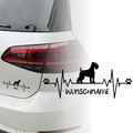 Auto Aufkleber | Schnauzer | Hund | Farben Wunschname Herzschlag | Sticker 180