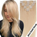 DICK 8 Tressen Clip In Remy Echthaar Haarverlängerung Extensions Wefts Haarteile