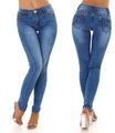 Jeans Damen Skinny Jeans mit Schleifen