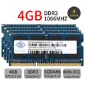 Nanya 16GB Kit 4x 4GB PC3-8500S DDR3 1066Mhz RAM 204pin SODIMM Notebook RAM DE