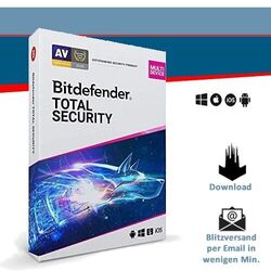 Bitdefender Total Security 2024, 1/3/5/10 Geräte - 1/2/3 Jahre, Download
