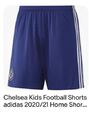 Adidas Climacool Chelsea Fußballclub Kinder blau Heimshorts Größe 9-10