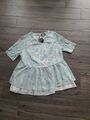 Shirt Bluse Spitze Babydoll hellblau mint Alfredo Pauly Größe 44