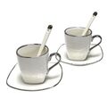 Elegantes Porzellan Espresso Tasse Set mit Untertasse Teelöffel für zwei 6-teilige Tee Geschenk