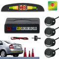 4-Sensoren LED KFZ Einparkhilfe System Rückfahrwarner Auto Parkhilfe PDC Schwarz