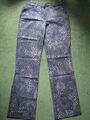 Damenhose Hose blau Leopardendruck Gr.38