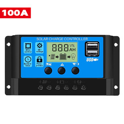 100A 12V-24V PWM Solar Ladegerät Controller Panel Regler Daul USB Digital LCD CE