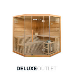 Sauna Saunakabine Ecksauna Traditionell Heimsauna Deluxe Hemlock OUTLETWARE SKYLINE XL BIG✅Drastisch reduziert✅2-6 Personen✅