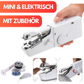 Nähmaschine Elektrische Mini Handnähmaschinen SET Nähen Stitch Werkzeug Tragbar