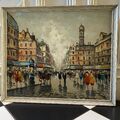 Anfang des 20. Jahrhunderts Paris impressionistische Szene Ölgemälde auf Leinwand gerahmt signiert