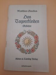 Buch/Heft - Das Tagverkünden - Gedichte von Matthias Claudius