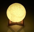 Mond Licht 12cm LED Lampe Warm Nachtlicht Ständer Kunststoff Moon Lamp NEU TOP