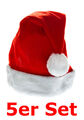 5er Set Weihnachtsmütze Multicolor LED Leucht Bommel Rot Weiß Nikolausmütze XMAS