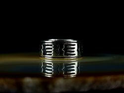Ring Silber 925 Muster  17,7 - 17,8 mm - vielseitig & breit 