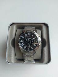 Fossil Uhr für Herren GRANT Chronograph Edelstahl Chrono Farbe:Silber FS4736IE