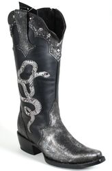 J Cowboystiefel Westernstiefel Damenstiefel Texas Boots Silber Catalan Leder 38