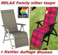 KETTLER LIEGESESSEL RELAXSESSEL RELAXLIEGE FAMILY SILBER TAUPE+AUFLAGE FREI HAUS