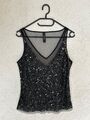 Schwarzes Tanktop Shirt mit Pailletten von Marc Cain 