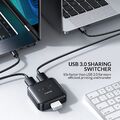 iDsonix USB 3.0 Switch 2 Ports USB 3.0 Umschalter 2 In 1 Out Sharing Box 2 USB