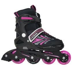 Inliner Skate Soft-Boot Kinder Jugend Damen 5 Größen verstellbar Stripes Pink