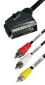 Scart Adapter Kabel 2m Cinch IN/OUT Umschalter Stecker Video Audio TV AV SVHS