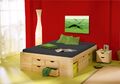 Bett Funktionsbett Jugendbett Claas 140 x 200 Kiefer massiv natur lackiert