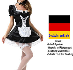 Damen Kostüm Dienstmädchen Zimmermädchen Kellnerin Kleid Größe S 34 36 Karneval