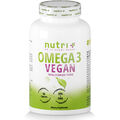 Omega 3 Vegan Kapseln aus Algenöl - Nutri + hochdosiert mit EPA & DHA Fettsäuren