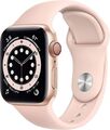 Apple Watch Series 6 40 mm Aluminiumgehäuse gold am Sportarmband sandrosa [Wi-Fi